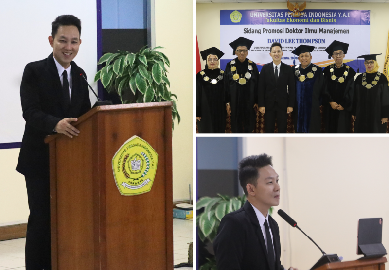 Dr. David Lee Thompson Raih Gelar Doktor di Universitas Persada Indonesia Y.A.I dengan Disertasi tentang Kinerja Karyawan