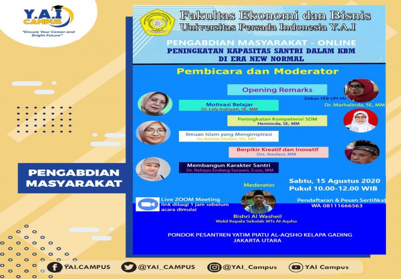 Pengabdian Masyarakat "Kapasitas Santri dalam KBM di Era New Normal"