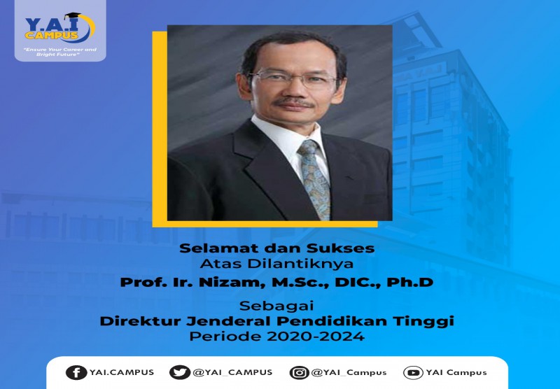 Selamat dan Sukses Kepada Prof. Dr. Nizam, M.Sc., DIC., Ph.D atas dilantiknya sebagai Direktur Jendral Pendidikan Tinggi Peri