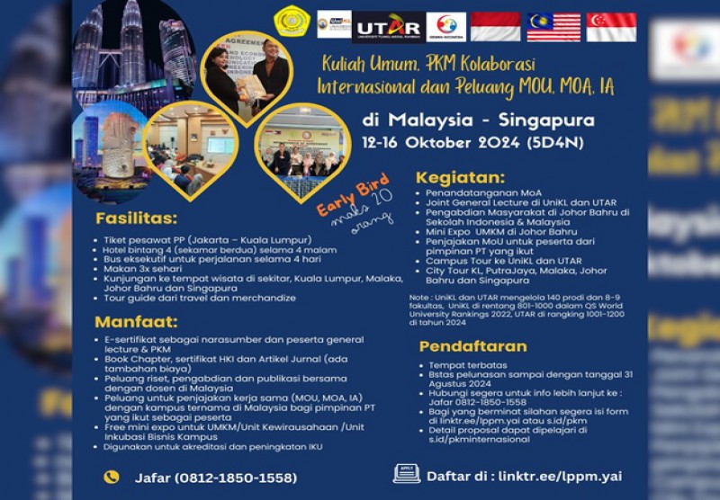 UPI Y.A.I Gelar Pengabdian Kepada Masyarakat (PKM) Kolaborasi Berskala Internasional ke Negara Malaysia dan Singapura