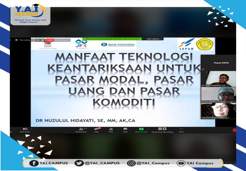 Webinar Fakultas Ekonomi dan Bisnis UPI Y.A.I dengan LAPAN seri 2 Sinas KPA V