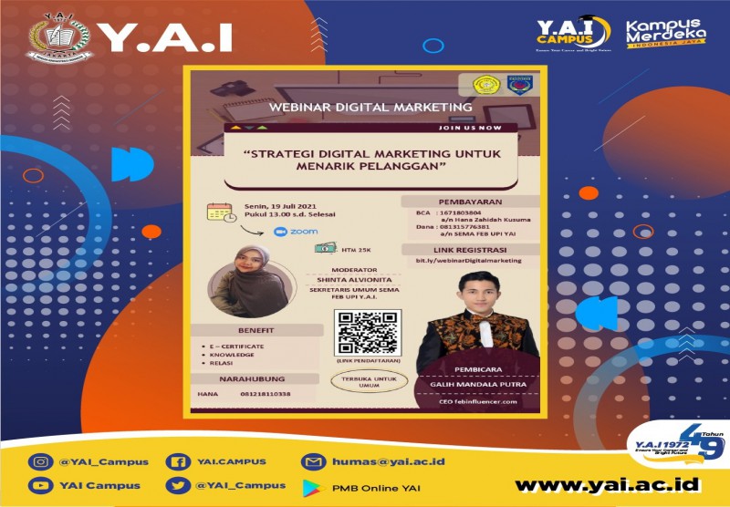 Webinar : "STRATEGI DIGITAL MARKETING UNTUK MENARIK PELANGGAN"