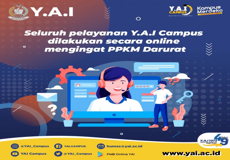 Seluruh Pelayanan Y.A.I Campus Dilakukan Secara Online Mengingat PPKM Darurat