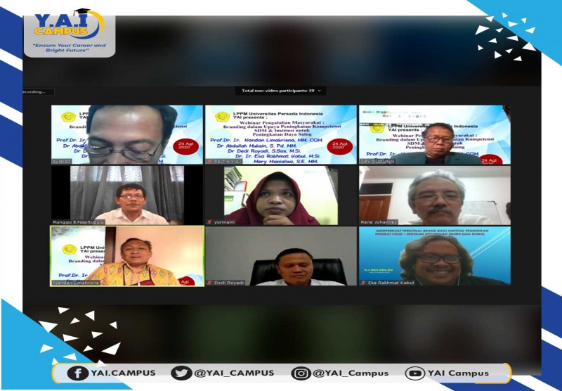 Webinar Pengabdian Masyarakat : Branding dalam Upaya Peningkatan Kompetensi SDM & Institusi untuk Peningkatan Daya Saing